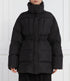 PINKO - Causale Cappotto Tela Tecnica Con Patch Black
