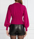 PINKO - Chioccia Maglia Costina Lana Stretch Viola Buga