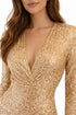 Nema - Gold Sequin V-Neck Jumpsuit