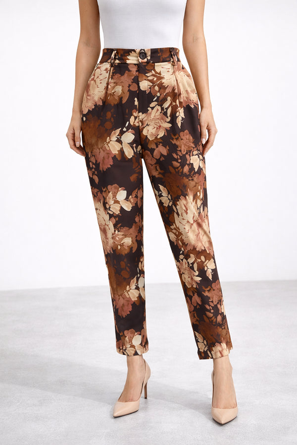New Age - Olivia Floral High-Waisted Pants