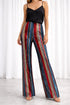 Seven Sins - Striped Sequin Wide-Leg Pants