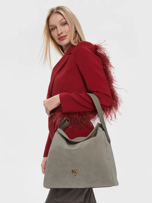 PINKO - Leaf Hobo Big Beige