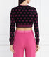 PINKO - Furetto Sweater Tubico Logo Birds Nero/Fuxia