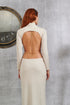 Lace - Πλεκτό Maxi Φόρεμα Cut Out Εκρού