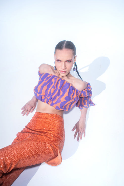 Dorina Savva - Sequin Pants Orange
